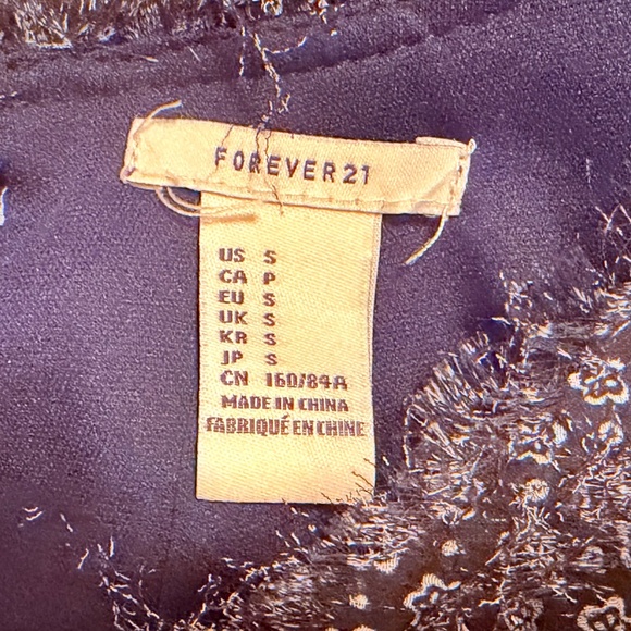 🌼 Forever 21 Navy Floral Ruffle Mini Dress – Size Small - Picture 4 of 4